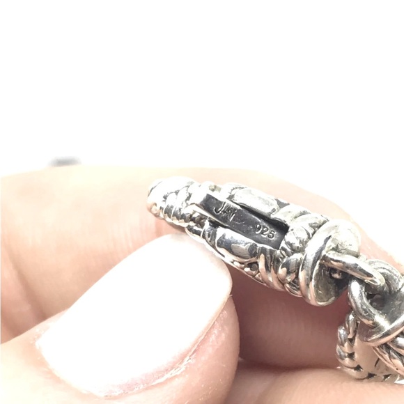 JOHN HARDY * “JAI” 925 Sterling Croco Sukhothai Rope Chain Station Bracelet - Picture 6 of 8